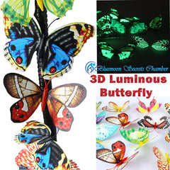 3D Artificial Luminous Glowing  Butterfly Fridge Magnet/3D夜光蝴蝶贴 仿真立体蝴蝶 冰箱贴 客厅卧室墙贴 freeshipping - Bluemoon Secrets Chamber