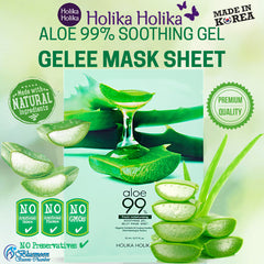 Holika Holika Aloe 99% Soothing Gel Jelly Mask Sheet⭐惑丽客 99%天然芦荟舒缓啫喱面膜 aloe vera, Face Mask, skincare, beauty care, moisturizer Bluemoon Secrets Chamber