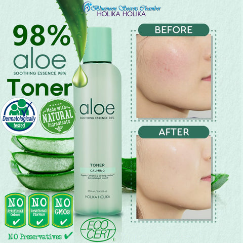 Holika Holika Aloe Soothing Essence 98% Toner 200ml⭐惑丽客98％芦荟舒缓精华爽肤水